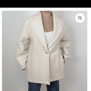 Dalton Women's  100% Wool Cream  Collar Coat NWT Size L